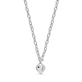 Heart Drop Down Necklace Silver