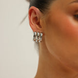 Silver Triple Layer Earrings