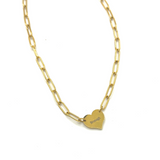 Engraved Heart Paperclip Chain