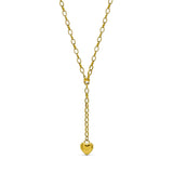 Heart Drop Down Necklace Gold