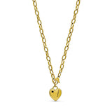 Heart Drop Down Necklace Gold