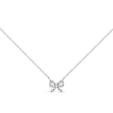 Dainty Bow Necklace Silver