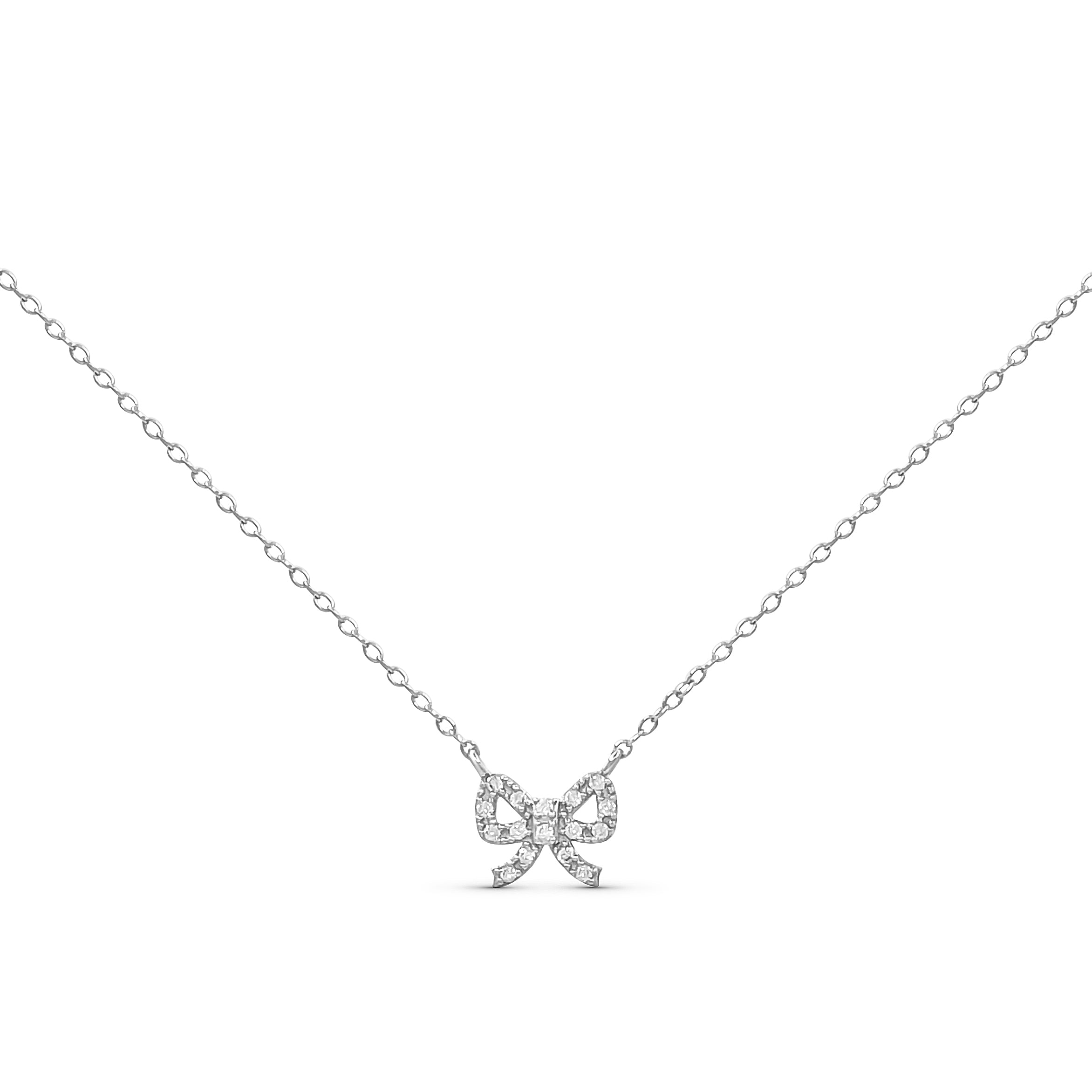 Dainty Bow Necklace Silver