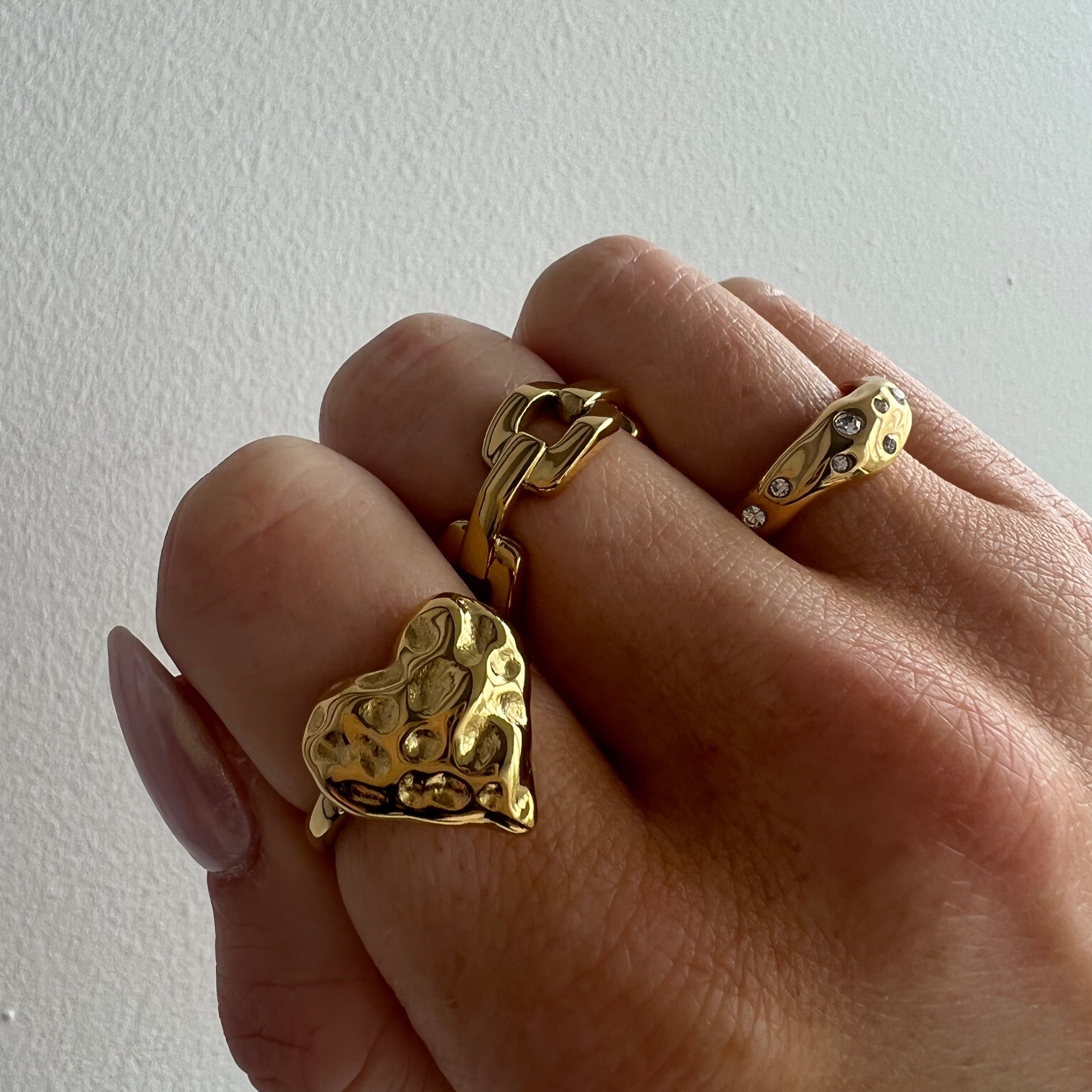 Chunky Irregular Heart Ring. Perfect to Add to any Ring Stack! Tarnish Free Waterproof High Quality Stainless Steel.