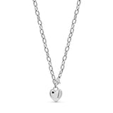 Heart Drop Down Necklace Silver