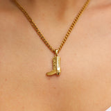 Cowgirl Boot Staple Necklace