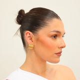 Gold Triple Layer Earrings