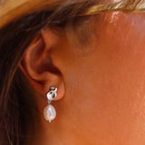 Silver Irregular Pearl Earrings