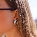 Silver Triple Layer Earrings