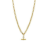 T-Bar Drop Down Necklace Gold