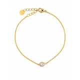 Bezel Pear Fine Chain Bracelet