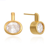 Zoe Bezel Oval Studs