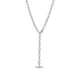 T-Bar Drop Down Necklace Silver