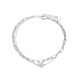 Double Layer Bracelet Silver