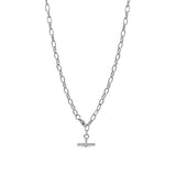 T-Bar Drop Down Necklace Silver