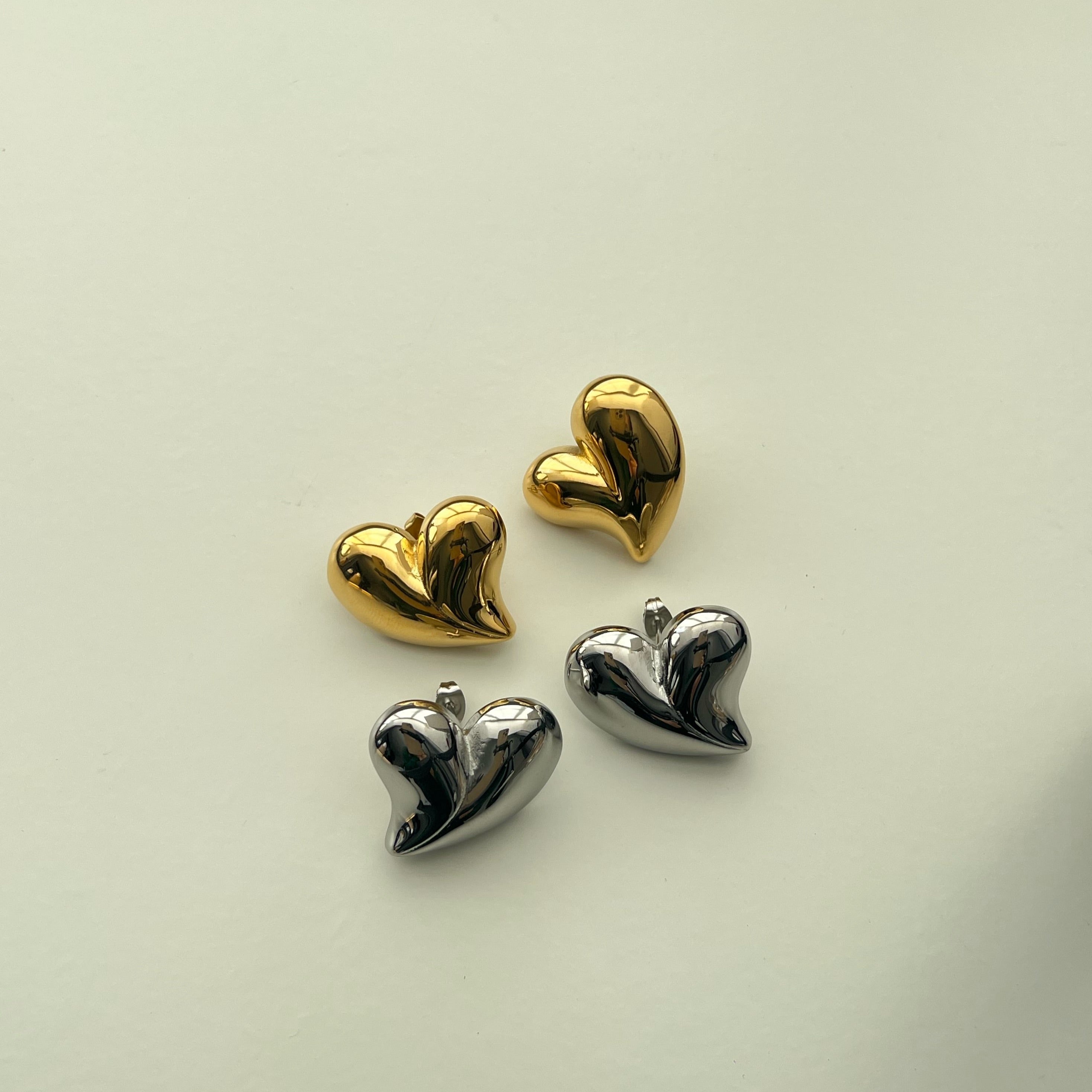 Introducing our Chunky Irregular Heart Large Studs.  High Quality Stainless Steel. Water & tarnish proof! 