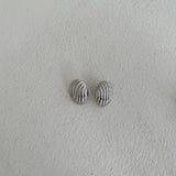 Silver Wave Texture Earrings