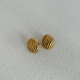 Gold Wave Texture Earrings