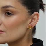 Heart Bow Studs Gold