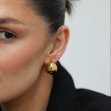 Large Dome Earrings Gold