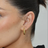 Skinny Ridge Earrings Gold