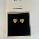 Waffle Heart Earrings Gold