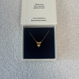 Heart Bow Necklace Gold