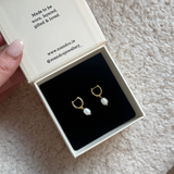 Mini Pearl Huggies Gold