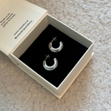 Chunky Medium Hoops Silver