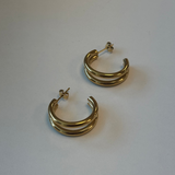 Large Double Hoop Gold
