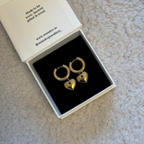 Large Heart Hoops Gold