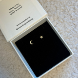 Moon & Star Studs Gold