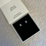 Mini Ribbed Hoops Silver