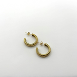 Skinny Ridge Earrings Gold