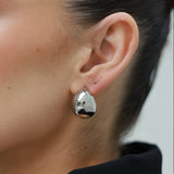 Large Dome Earrings Silver