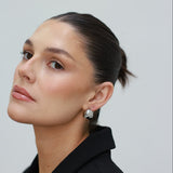 Large Dome Earrings Silver