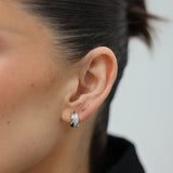 Mini Diamond Hoops Silver