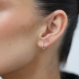 Mini Gem Hoop Huggies Silver