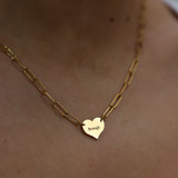 Engraved Heart Paperclip Chain