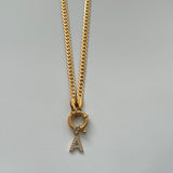 Charm Chain with Sparkle Letter Gold