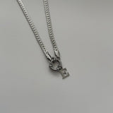 Charm Chain with Plain Letter Silver