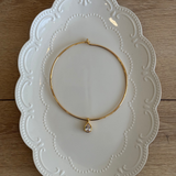 Zoe Cuff Necklace | Bezel Pear Charm