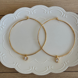 Zoe Cuff Necklace | Bezel Oval Charm