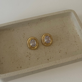 Bezel Statement Earrings