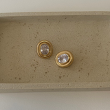 Bezel Statement Earrings