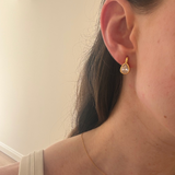 Zoe Bezel Pear Studs