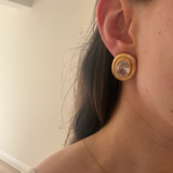 Bezel Statement Earrings