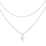 Silver Double Layer Pearl Necklace