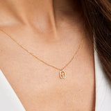 Dainty Frame Initial Necklace Gold