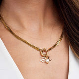 Charm Chain with Plain Initial Gold